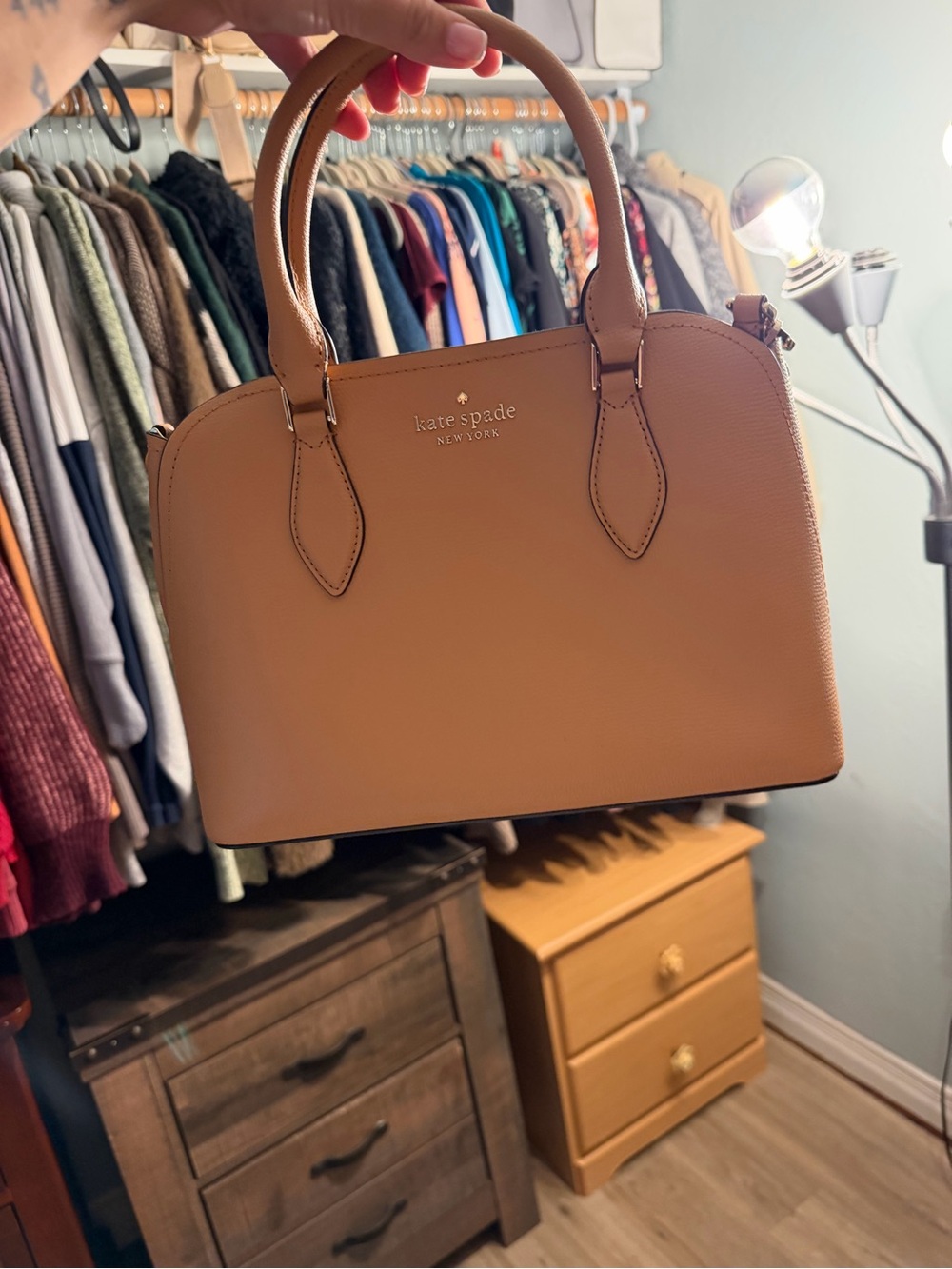 kate spade tan dome satchel crossbody